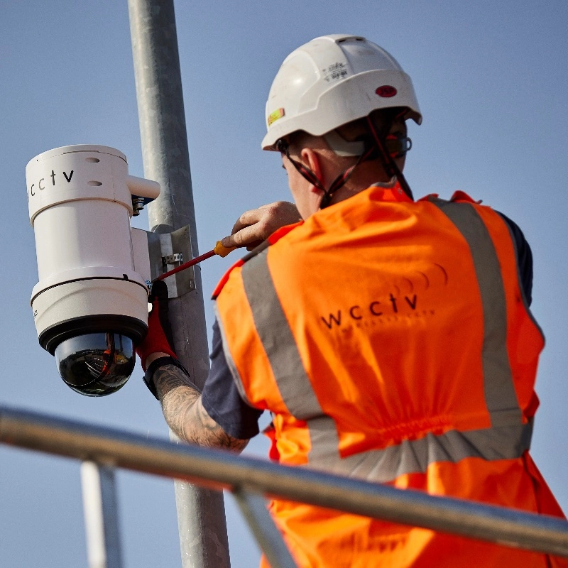 WCCTV Engineer Installing Redeployable CCTV Camera