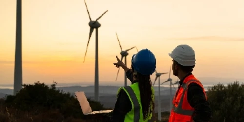 Wind Farm in Hills - Wide Thumb