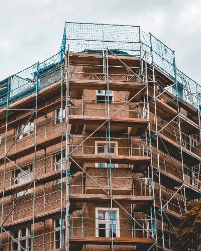 Building Covered in Scaffolding - Tall Thumb