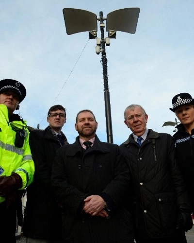 A Group of Council Workers and Police Officers in front of a WCCTV Redployable CCTV Camera - Thumbnail