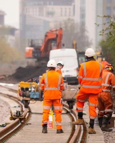 Rail Workers at a Construction Project - Thumbnail