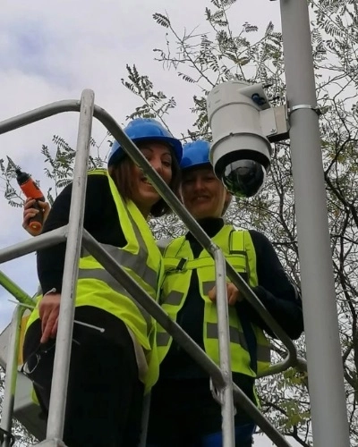 Two Council Workers Install a WCCTV Dome Camera - Thumbnail