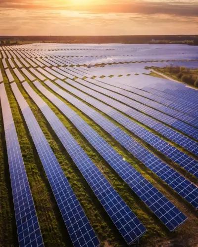 Blog Tall Aerial of Solar Farm