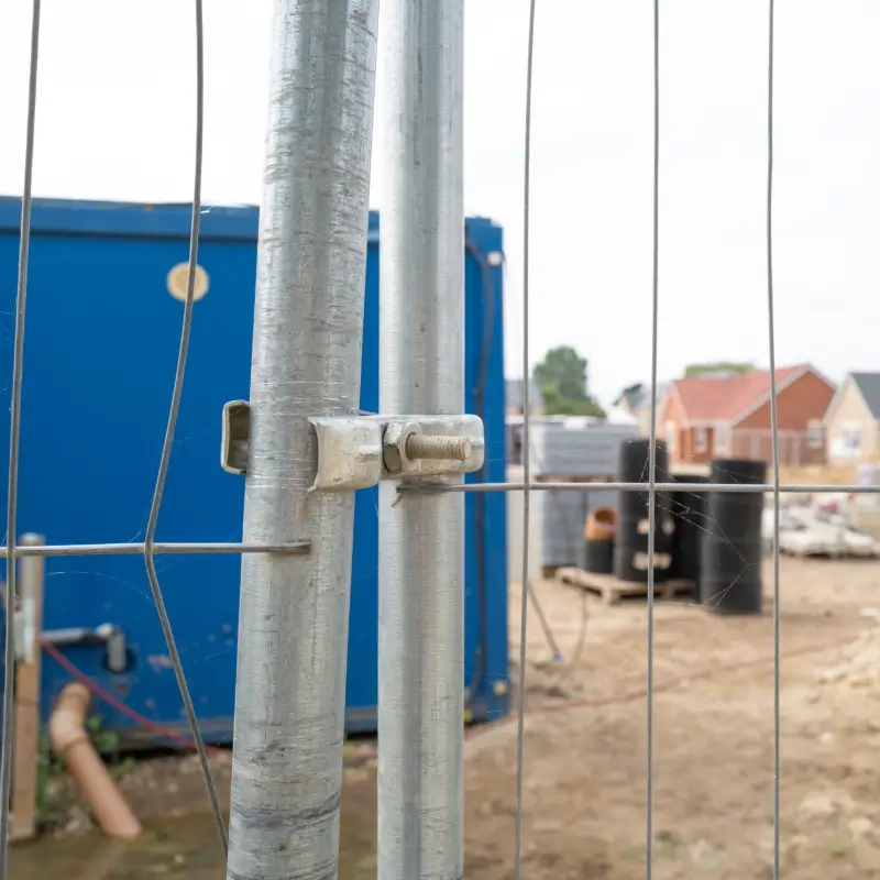 Fence line of a residential construction site