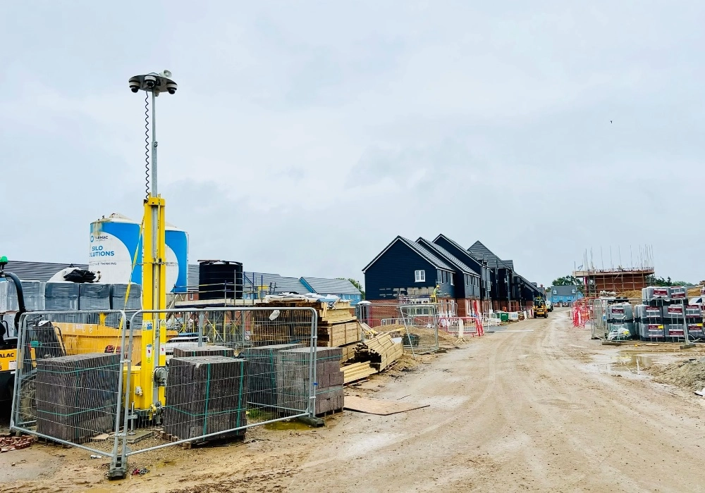 Smart CCTV Tower Secures Building Site