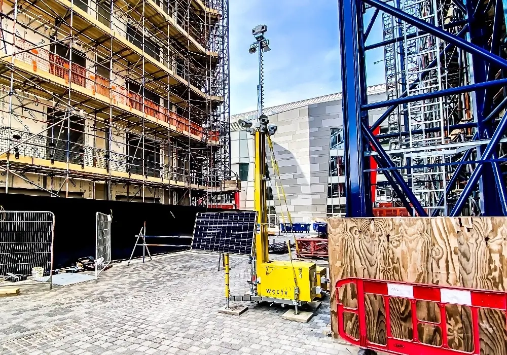 Solar CCTV Tower at a Small Construction Project