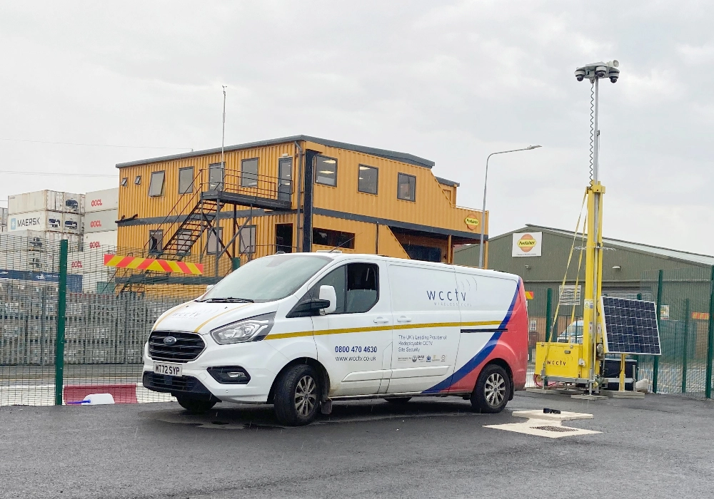 CCTV Tower and WCCTV Van at a Construction Site