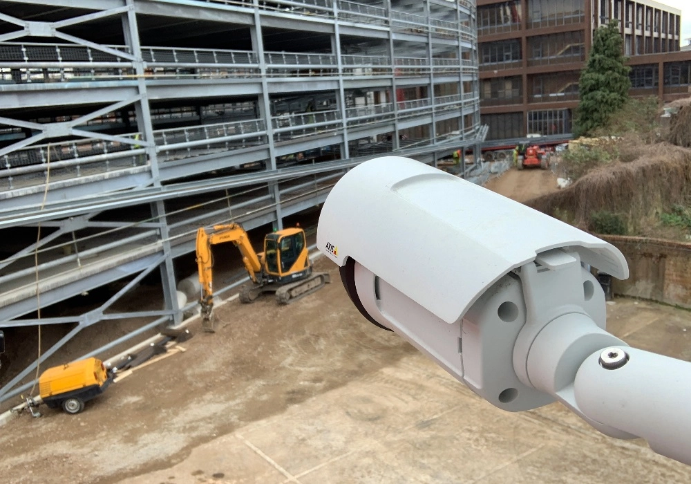 Time Lapse Camera Filming a Construction Site