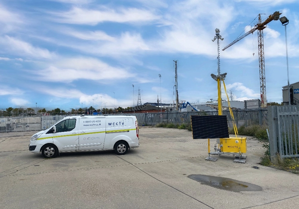 A WCCTV Solar CCTV Tower and Van