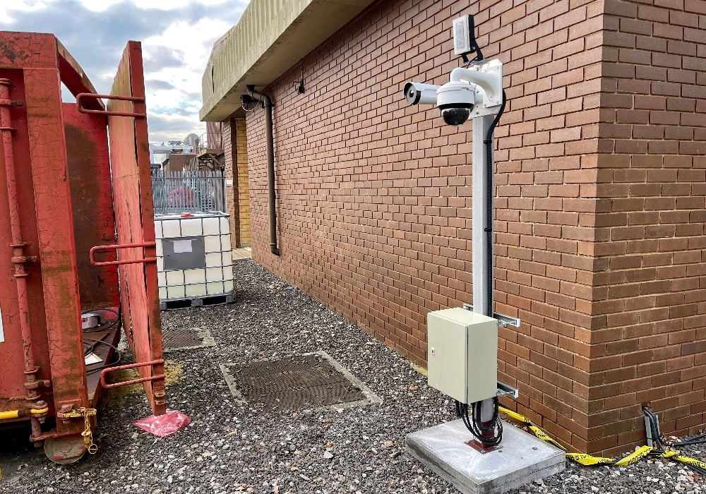 WCCTV Construction Site Dome Installed by the  Side of a Building