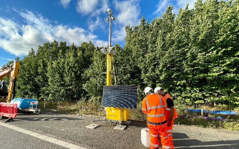 Two WCCTV Engineers Installing a CCTV Tower